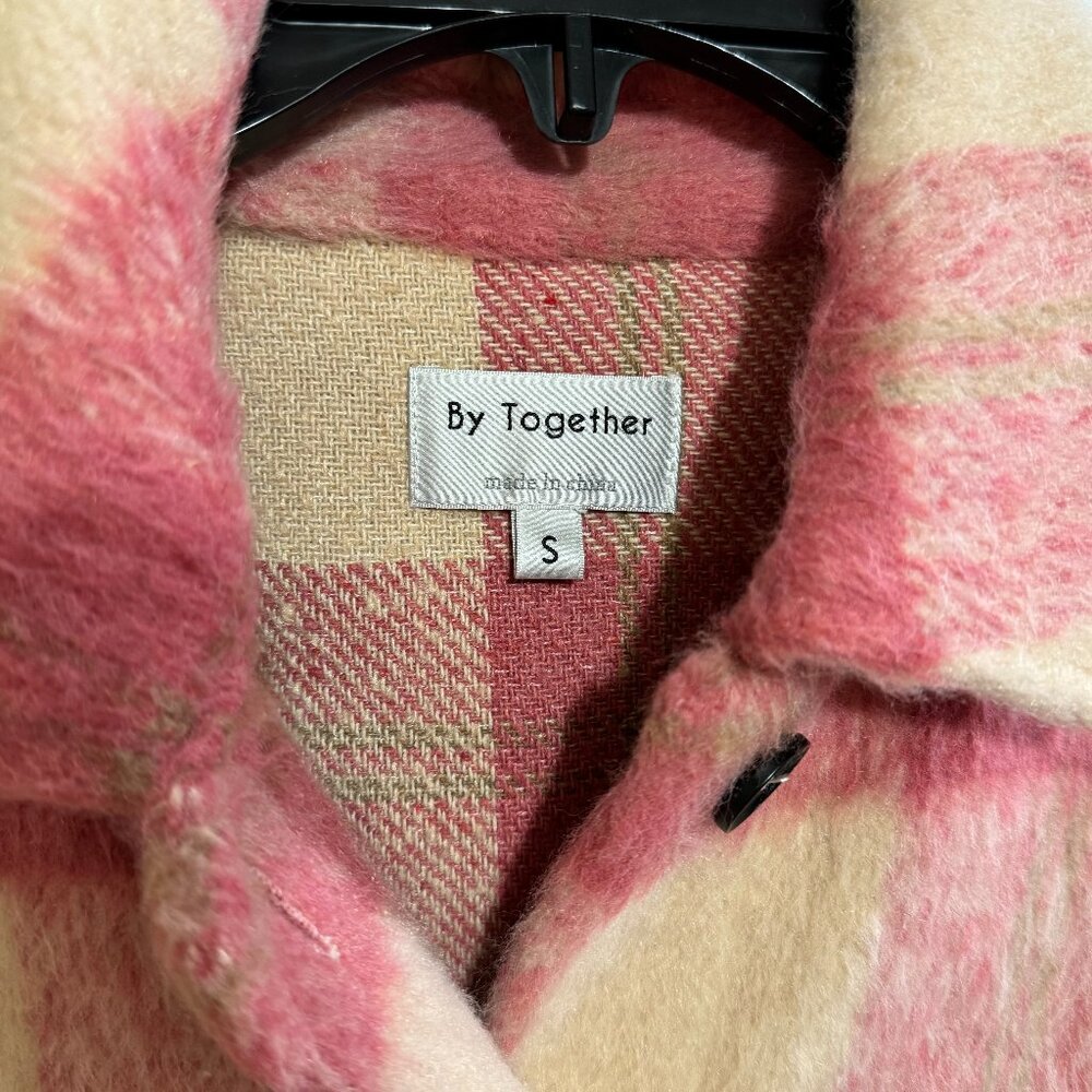 Brand New - By Together Pink & Cream Plaid Shacket - Size Small - Picture 6 of 7